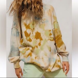 RARE** Free People Cosmos Tie Dye Oversized Pullover (pls read for sizing info)